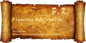 Pipernea Kármán névjegykártya